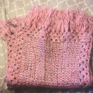 Pink knitted short scarf 2 for $12! 3/4 for $25